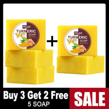 AILKE Natural Turmeric Soap bar creating rich lather for daily face and body cleansing.