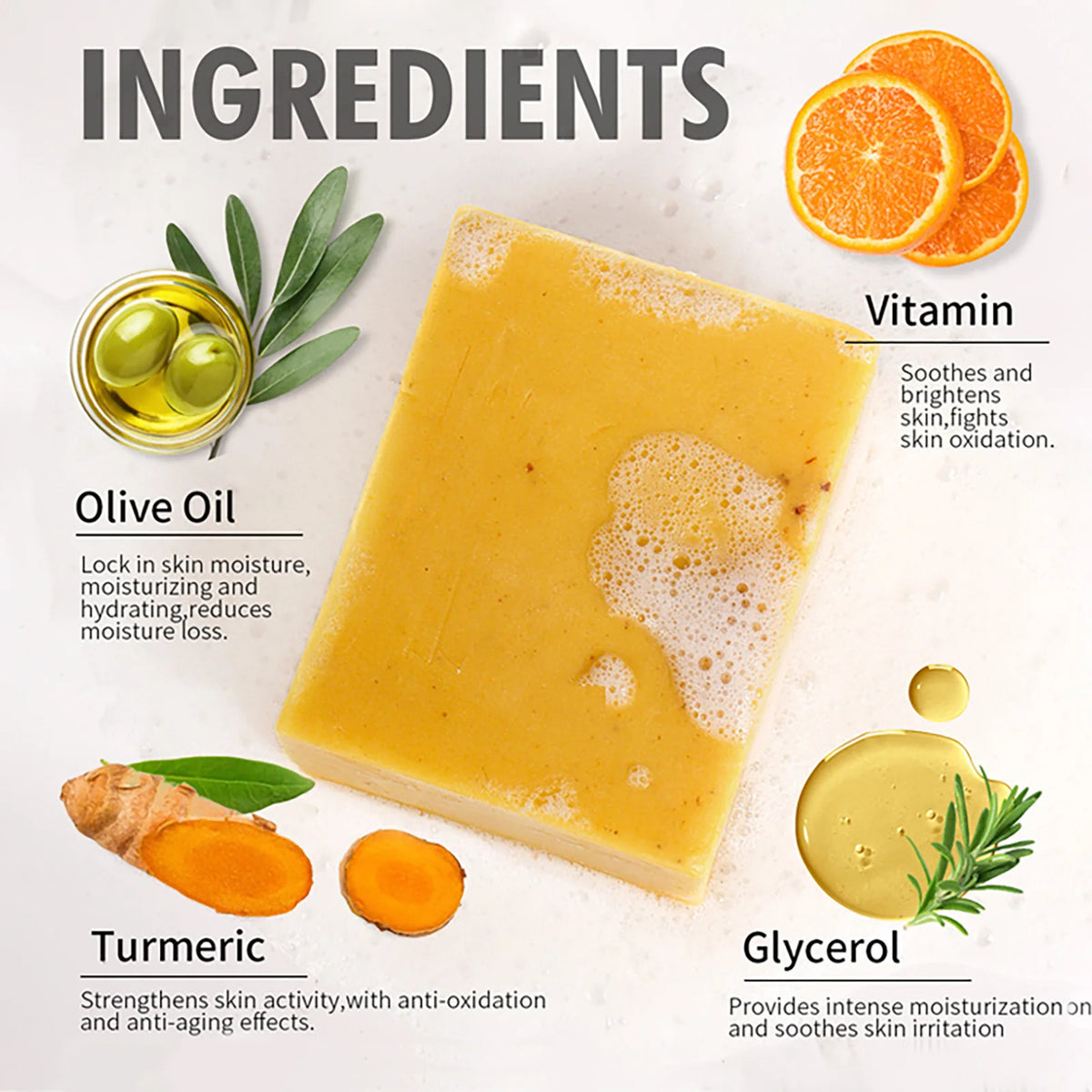 AILKE Natural Turmeric Soap before and after oil control and skin brightening results.