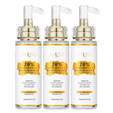 AILKE Vitamin C Brightening and Anti-Aging Skin Care Set three vitamin C and E brightening serum bottles on white background.