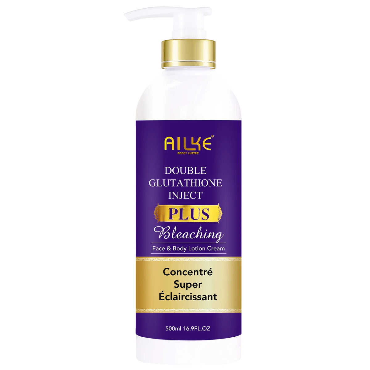 AILKE Whitening and Anti-Aging Face Serum bottle on white background showing product packaging.