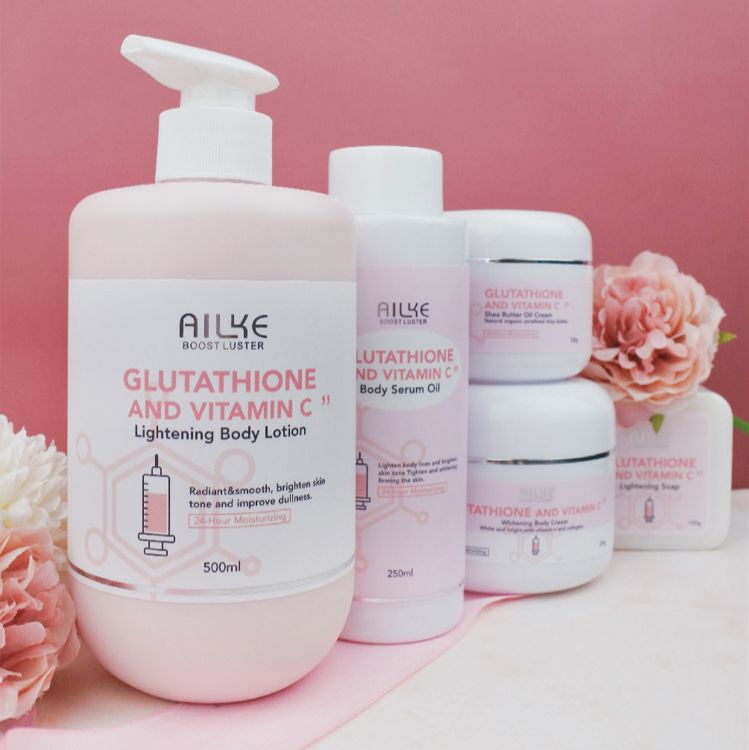 AILKE Whitening Moisturizing Korean Facial and Body Lotion bottle side profile with full label.