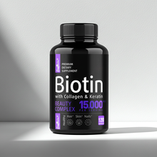 Airboy Biotin Collagen Hair, Skin & Nails capsules bottle for daily beauty support, healthy hair care, and nail wellness.