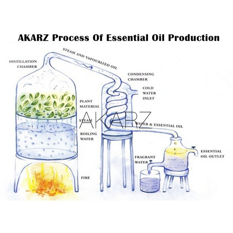 Diagram of the AKARZ process for essential oil production