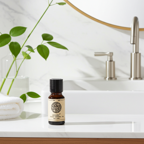 AKARZ natural vanilla essential oil bottle for relaxation, aromatherapy, and diffuser blends.