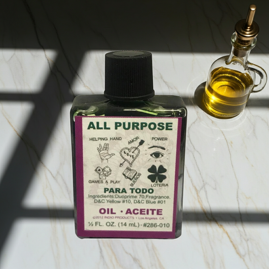 All Purpose Wish Oil bottle for manifestation, goal focusing, and daily spiritual use.
