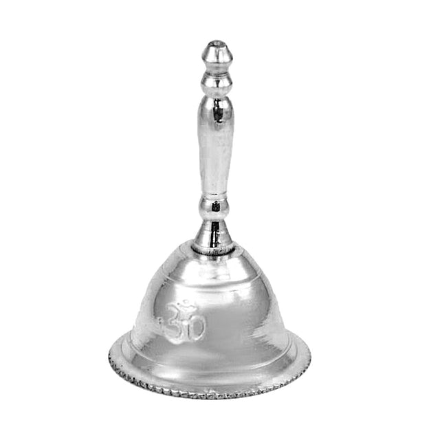Altar Bell - Om, 2 3/4 inch silver-plated ritual bell