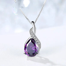 Amethyst & Aquamarine 925 silver pendant for layering with necklaces, personal styling, and gift giving.