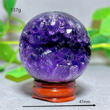Amethyst Cluster Sphere Crystal for meditation, home décor, and crystal collecting.