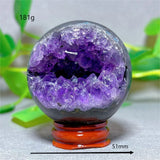 Amethyst Cluster Sphere Crystal for meditation, home décor, and crystal collecting.