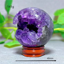 Amethyst Cluster Sphere Crystal for meditation, home décor, and crystal collecting.