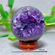 Amethyst Cluster Sphere Crystal for meditation, home décor, and crystal collecting.