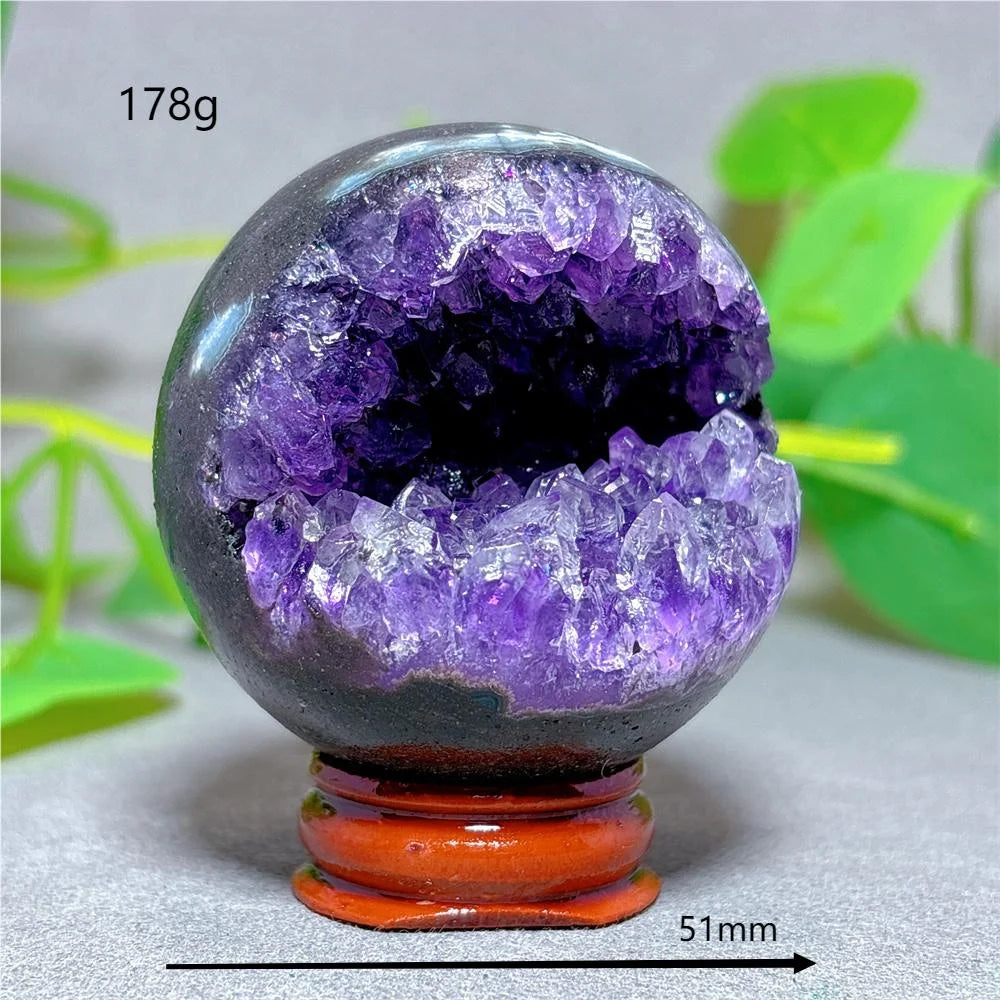 Amethyst Cluster Sphere Crystal for meditation, home décor, and crystal collecting.