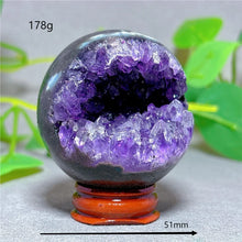 Amethyst Cluster Sphere Crystal for meditation, home décor, and crystal collecting.