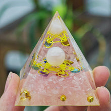 Amethyst Crystal Energy Pyramid for meditation, energy healing, and home décor.