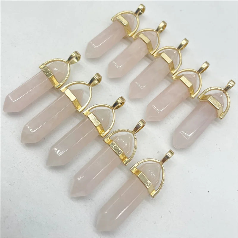 Amethyst Crystal Hexagonal Pendants for meditation, gifting, and crystal jewelry.