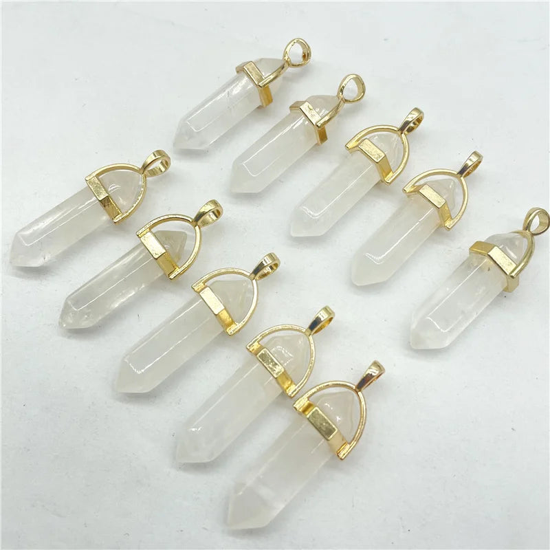 Amethyst Crystal Hexagonal Pendants for meditation, gifting, and crystal jewelry.