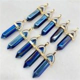 Amethyst Crystal Hexagonal Pendants for meditation, gifting, and crystal jewelry.