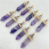Amethyst Crystal Hexagonal Pendants for meditation, gifting, and crystal jewelry.