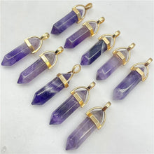 Amethyst Crystal Hexagonal Pendants for meditation, gifting, and crystal jewelry.