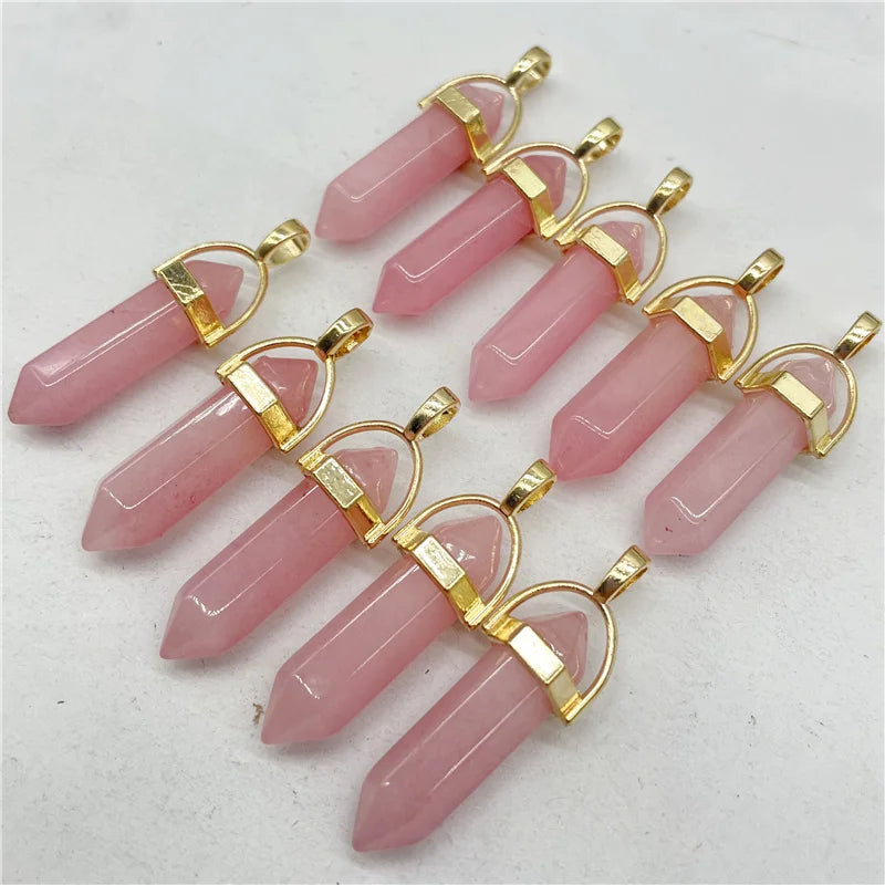 Amethyst Crystal Hexagonal Pendants for meditation, gifting, and crystal jewelry.
