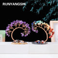 Amethyst Crystal Money Tree with Agate Base feng shui gemstone tree for abundance, prosperity, and home decor.