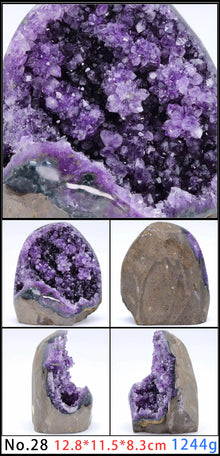 Amethyst Geode Quartz Cluster for meditation, home décor, and crystal collecting.