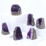 Amethyst Geode Quartz Cluster for meditation, home décor, and crystal collecting.