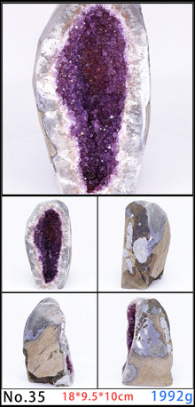 Amethyst Geode Quartz Cluster for meditation, home décor, and crystal collecting.