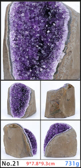 Amethyst Geode Quartz Cluster for meditation, home décor, and crystal collecting.