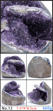 Amethyst Geode Quartz Cluster for meditation, home décor, and crystal collecting.