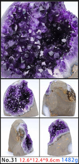 Amethyst Geode Quartz Cluster for meditation, home décor, and crystal collecting.