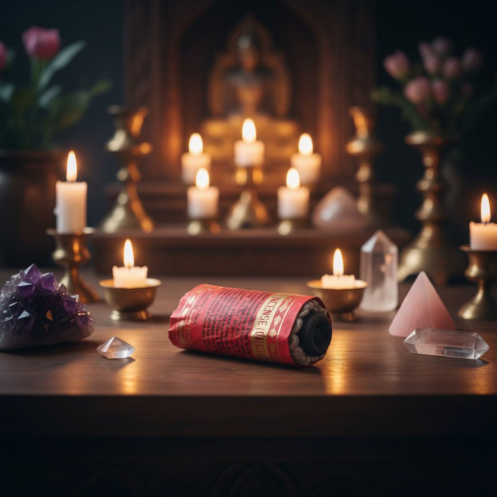 Amitayu Tibetan Rope Incense, 45 ropes with included burner