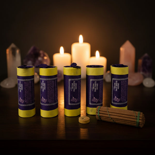 Ancient Tibetan Palo Santo Incense, 30 stick pack, 4.5 inch with burner