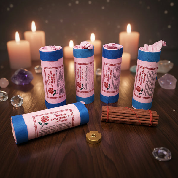 Ancient Tibetan Rose Incense, 30 stick box, 4.5 inch sticks