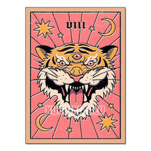 Animal Tarot 5D gem painting kit with resin diamonds and canvas for DIY mosaic art, stress-relief crafting, and decorative display use.