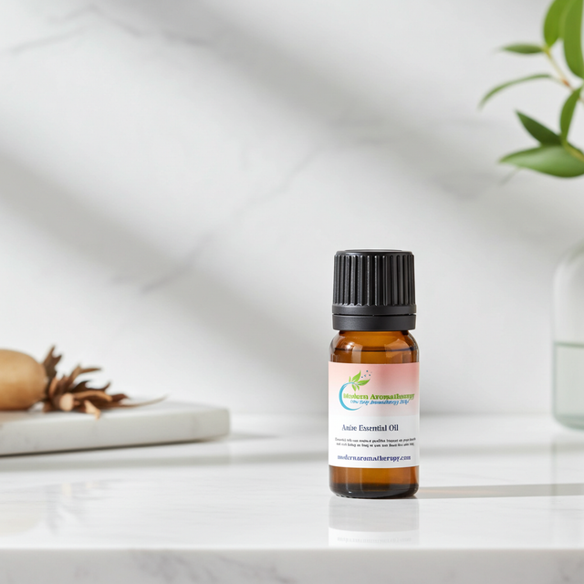 Anise essential oil bottle for aromatherapy, diffuser blends, and home fragrance use.