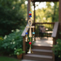 Ankh Chime, brass wind chime with bells, 10 inch hanging length