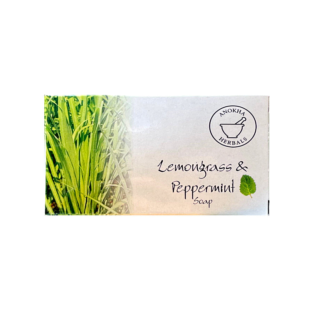 Anokha Herbals Lemongrass & Peppermint Soap, 100g boxed bar