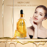 24k Gold Hyaluronic Acid collagen essence serum bottle for facial lifting, firming, and smoothing the look of aging skin.