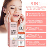 Anti-aging facial serum bottle for smoothing wrinkles, minimizing pores, and helping skin feel firmer and refreshed.