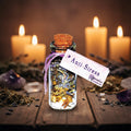 Anti Stress Pocket Spellbottle, sealed glass herb and stone blend