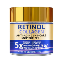 Retinol & Collagen face cream jar for anti-wrinkle care, firming the skin, and hydrating dry or tired-looking facial skin.