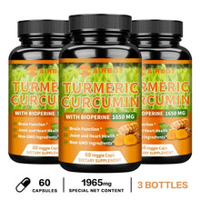 Turmeric Curcumin 95% capsules bottle for antioxidant support, everyday supplement intake, and wellness maintenance.