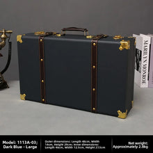 Antique inspired wooden storage box with handle for carrying sewing tools, beauty items, and compact accessories.