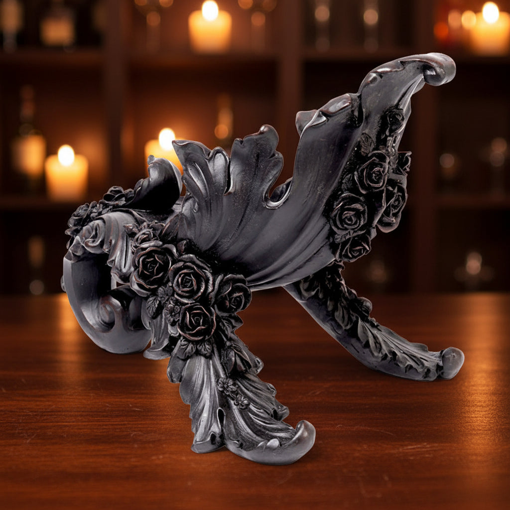 Antique Rose Wine Holder - Black