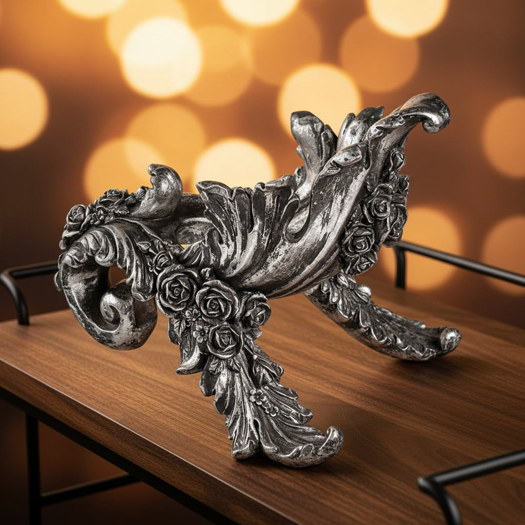 Antique Rose Wine Holder - Silver