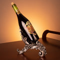 Antique Rose Wine Holder - Silver, Rococo-style resin with rose detailing