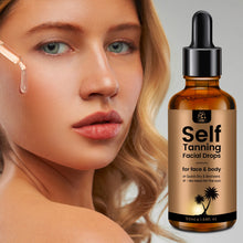 aoao Self Tanning Drops applied to skin showing warm radiant glow and golden tan results.