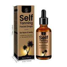 aoao Self Tanning Drops with Hyaluronic Acid & Vitamin E dropper bottle for buildable sunless tan on white background.