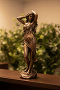 Aphrodite Waking Up Statue, 13.25 inch resin with bronze powder finish